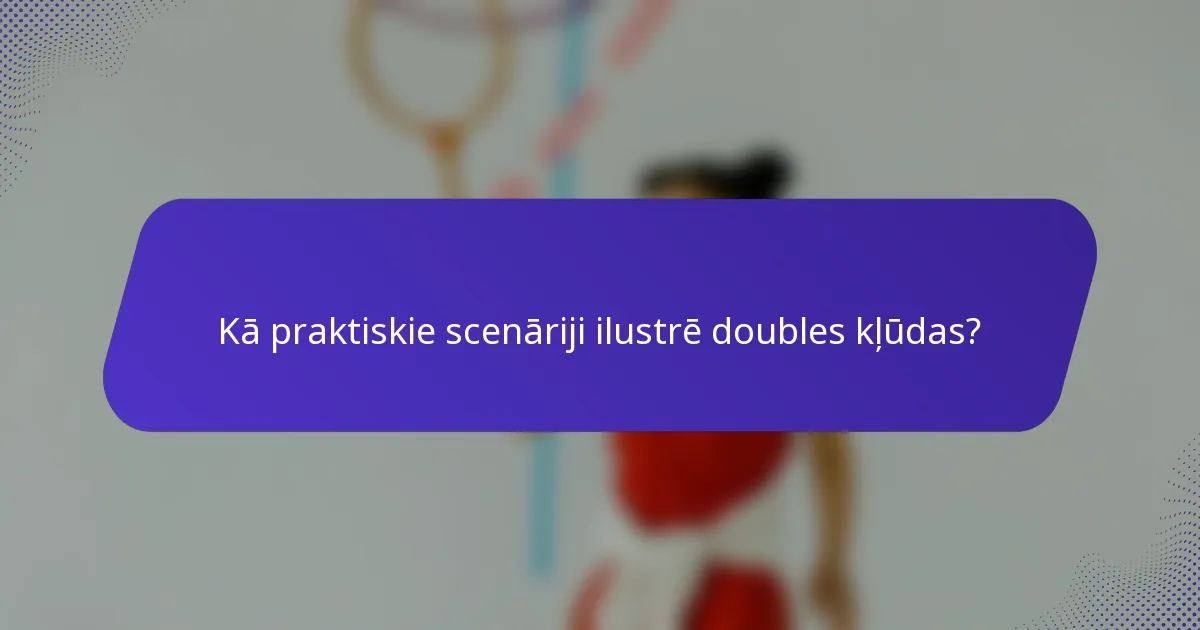 Kā praktiskie scenāriji ilustrē doubles kļūdas?