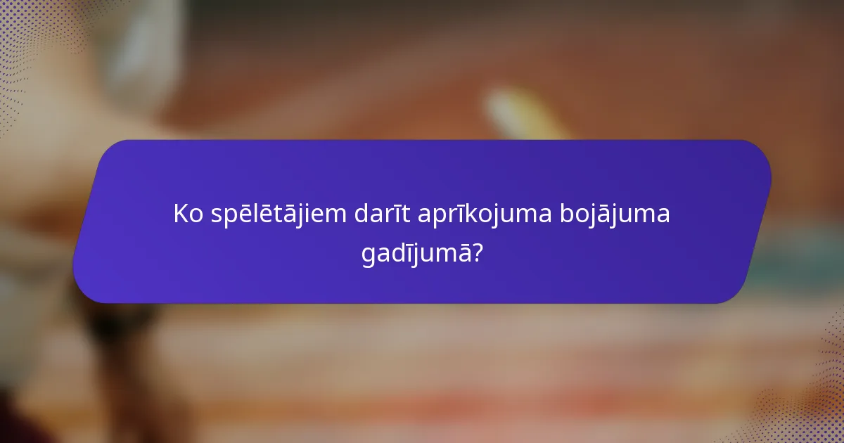 Ko spēlētājiem darīt aprīkojuma bojājuma gadījumā?